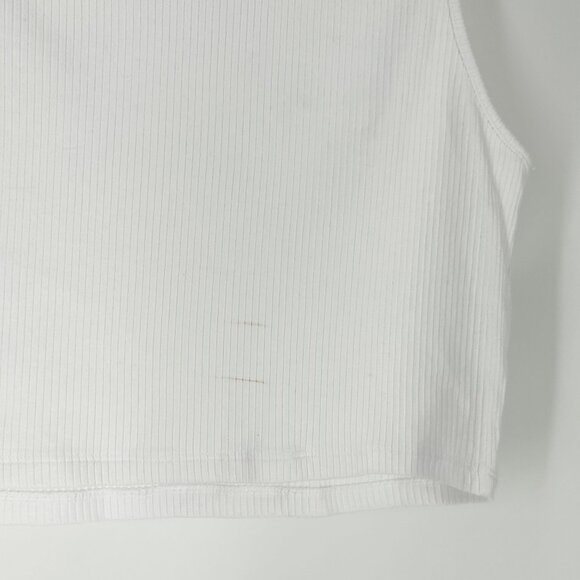 NWT American Eagle White Ribbed Cropped Tank Top - Picture 6 of 6